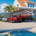 AirWire 20x40 FT Metal Carport, Heavy Duty Car Port Canopy with Reinforced Base and Galvanized Steel Roof & Frame, 2 Car Garage Shelter for Car, Boats and Trucks