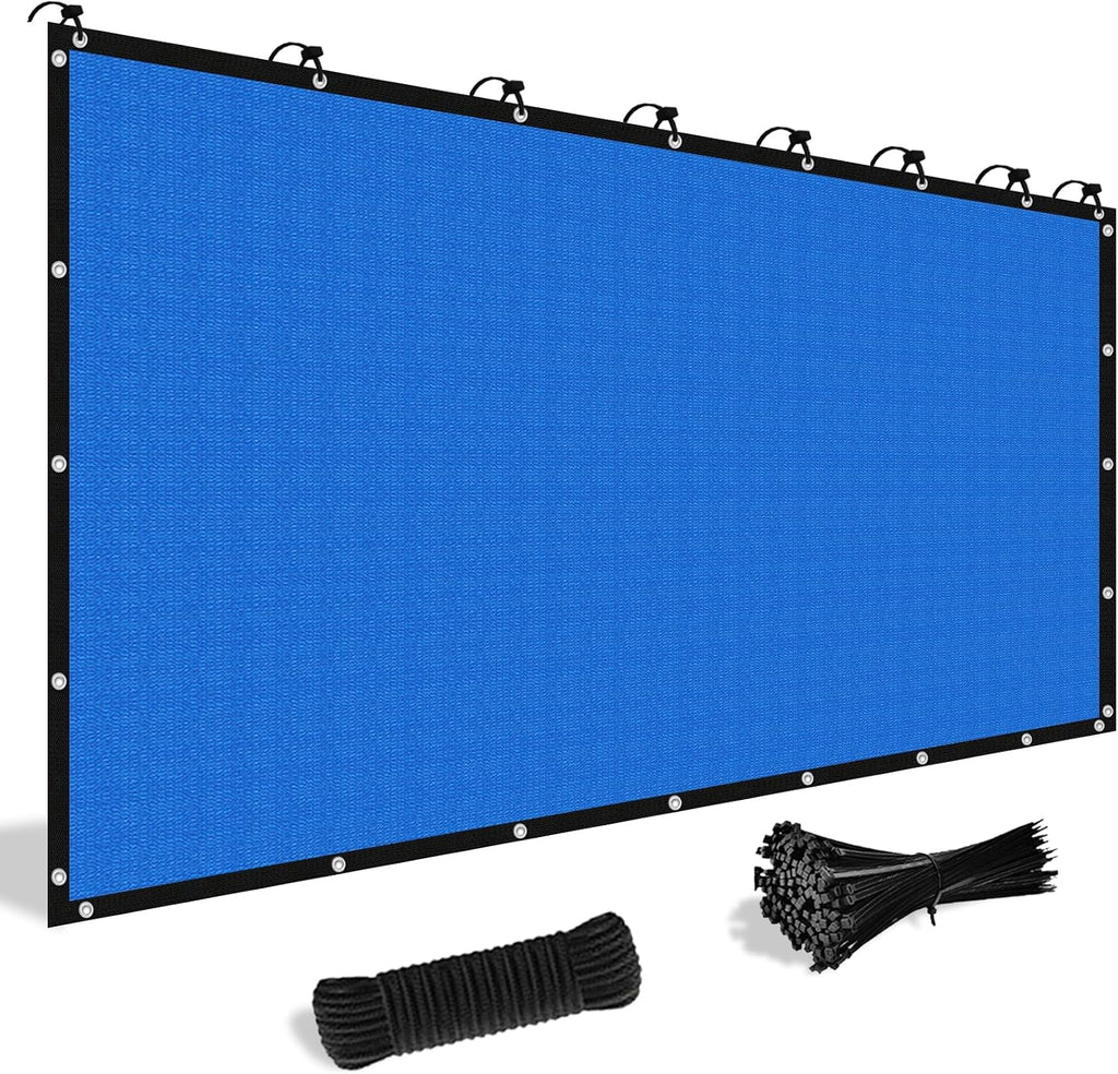 Shade&Beyond Customized Size 12' X 20' Shade Cloth with Grommets, 90% UV Protection UV Protection Mesh Tarp Sun Screens for Patio GN04, Blue