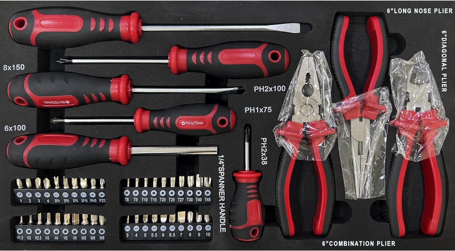 439-Piece Mechanics Tool Set, Household Tool kit with 3-Drawer Heavy Duty Metal Box, Portable Tool Box for Home/Auto Repair - Gift for Men - Blue & Black