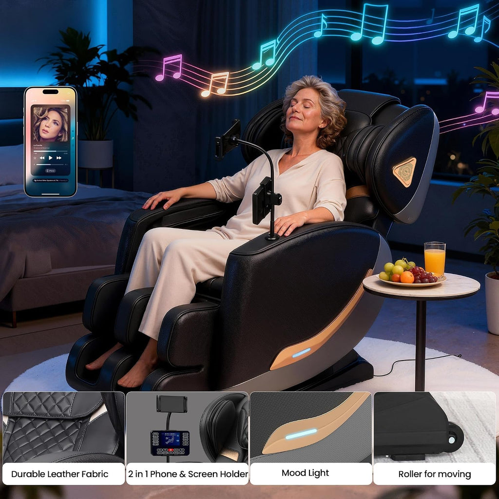 Massage Chair Full Body, Zero Gravity Massage Chair - Upgraded 10 Fix Rollers, 2026 Massage Chairs Full Body and Recliner with Heating, Foot Massage, Airbags, Home Office Relaxation