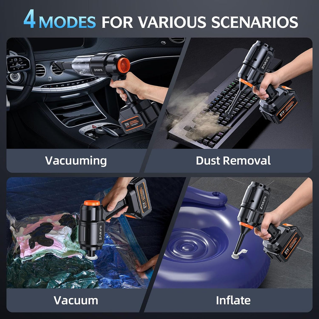 Car Vacuum Portable Cordless, 50000Pa High Power Rechargeable Dust Buster with 2 Batteries & Charger, 6-in-1 Handheld Vacuum Cleaners for Home, Car, Pet Hair, Keyboard, Graphite Black