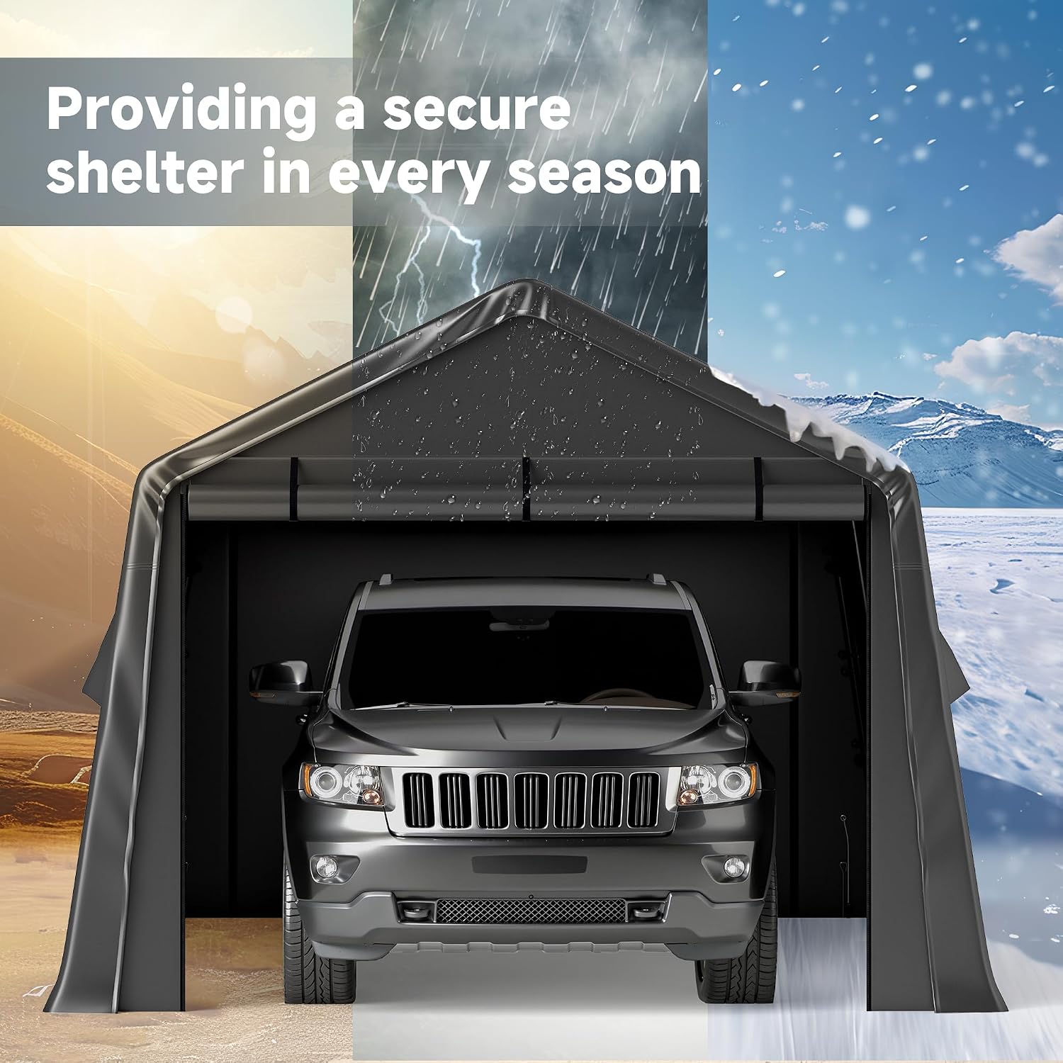 10 x 20 FT Heavy Duty Carport, Portable Outdoor Parking Shelter with 240 g PE Tarpaulin, 1.2mm Thickened Galvanized Steel Tubing Frame, for Pickup Trucks, Boats