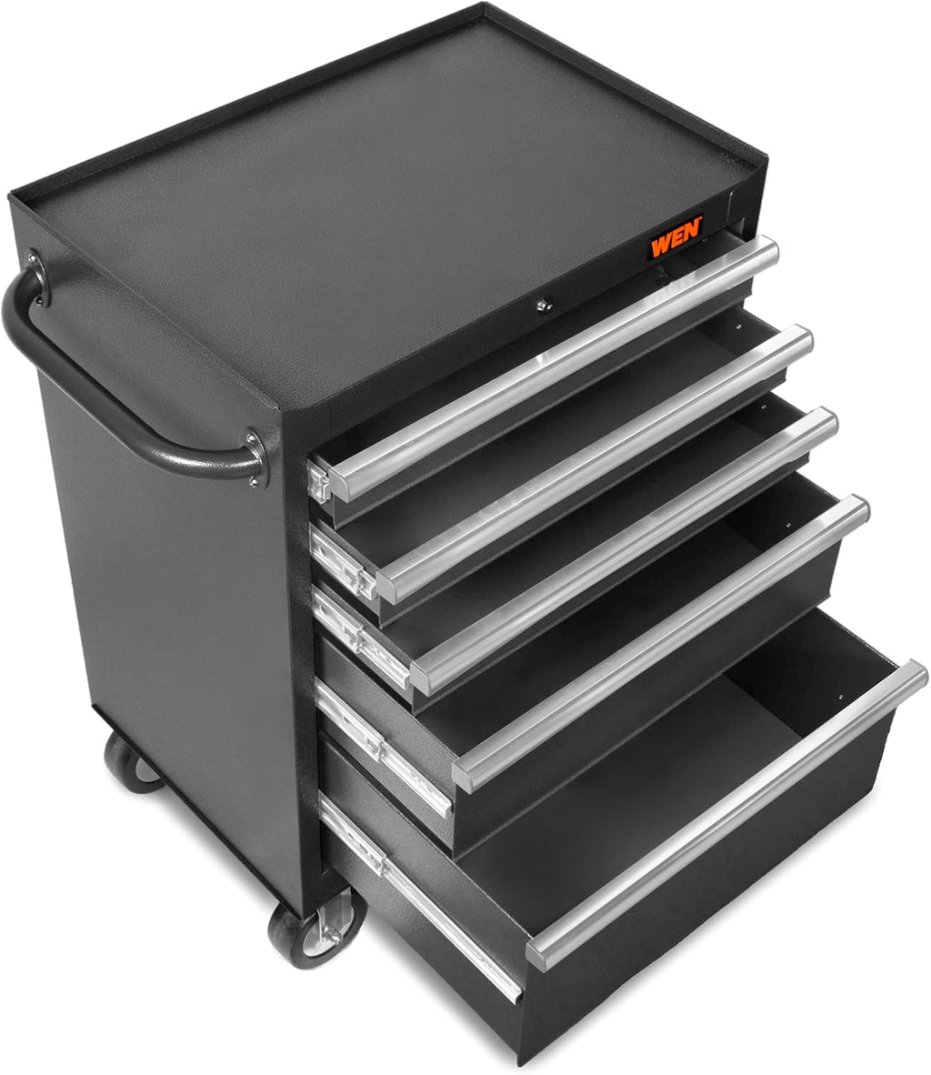 Wen 27-Inch Premium Rolling Tool Cabinet with Heavy Duty 21-Gauge Powder-Coated Steel Construction (GG262B)