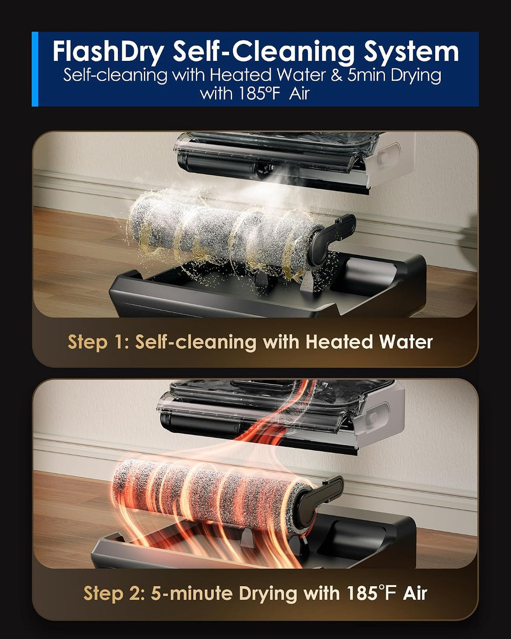 Tineco Floor One Switch S6 Stretch Breeze Wet Dry Vacuum Cleaners, Floor Cleaner Mop 2-in-1 Cordless Vacuum for Multi-Surface, 20kPa Suction, Anti-Tangle Design, Flashdry Self-Cleaning, 180° Lay-Flat