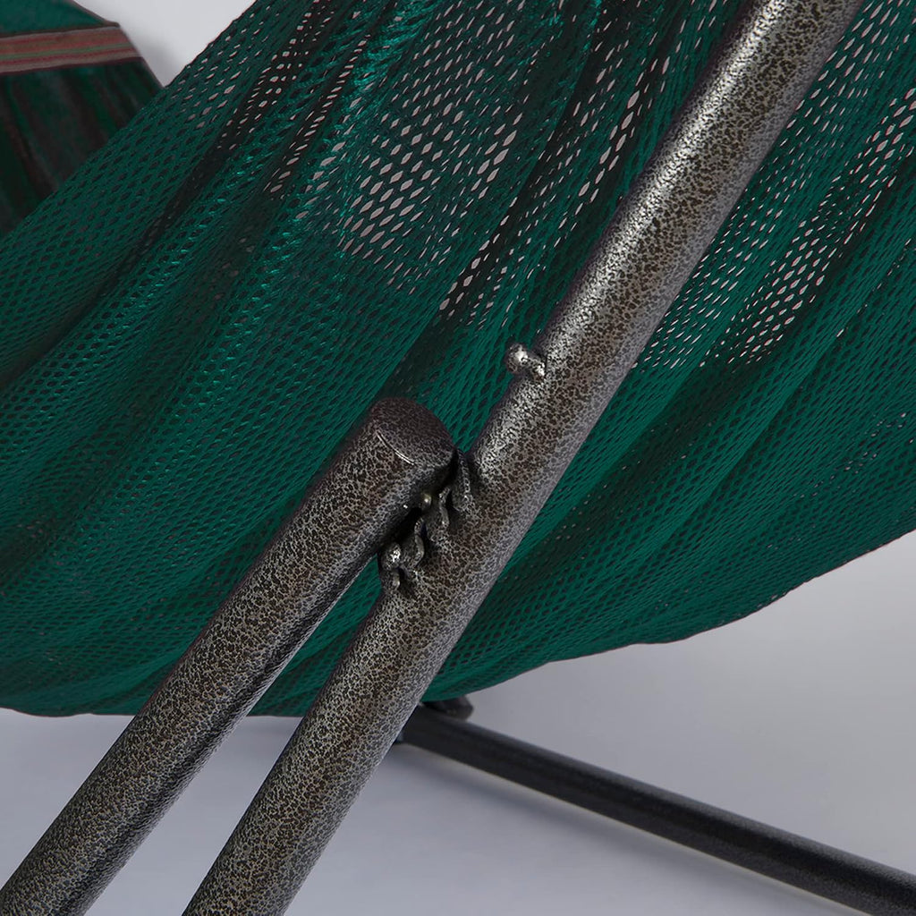 2 in 1 Hammock and Swinging Chair with Collapsible Steel Stand 450 lbs Capacity- Carrying Case, Portable & Adjustable, Perfect for Camping Beach Summer Patio, EZ Daze Foldable Hammock with Stand-GREEN