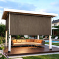 Shade&Beyond Outdoor Roller Shades with Splicing Design, Easy to Install Roll Up Patio Outside Blinds for Porch Pergola Gazebo, 10' W x 8' H, Mocha