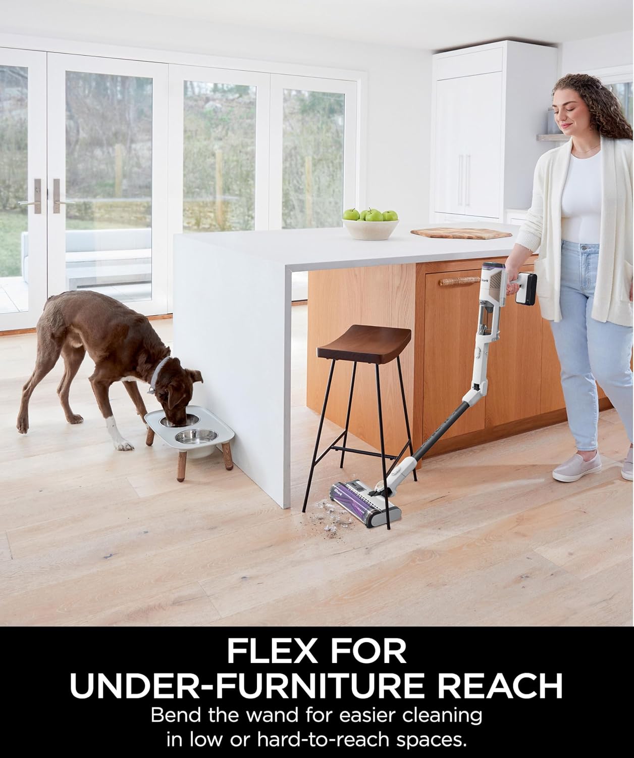 Shark IW3615 Detect Pro Cordless Stick Vacuum with HEPA Auto-Empty System, Flexible Wand, Portable Handheld Attachment, Ideal for Household Pet Hair, 60 Minute Runtime, White/Beats Brass (Renewed)
