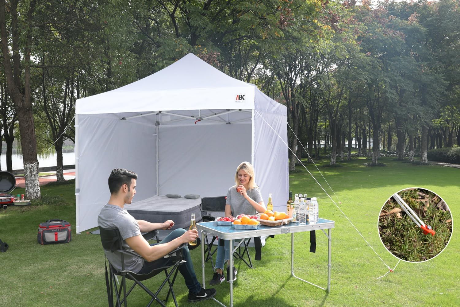 ABCCANOPY Easy Pop Up Canopy Tent with Sidewalls Commercial -Series, White