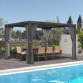 10' ×12' Outdoor Louvered Pergola, Aluminum Outdoor Louvered Pergola Patio with Adjustable Roof for Outdoor Deck, Backyard, Garden (10X12FT)