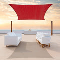 ColourTree 12' x 14' Red Sun Shade Sail Rectangle Canopy Fabric Cloth Screen, Water Permeable & UV Resistant, Heavy Duty, Carport Patio Outdoor - (We Customize Size)