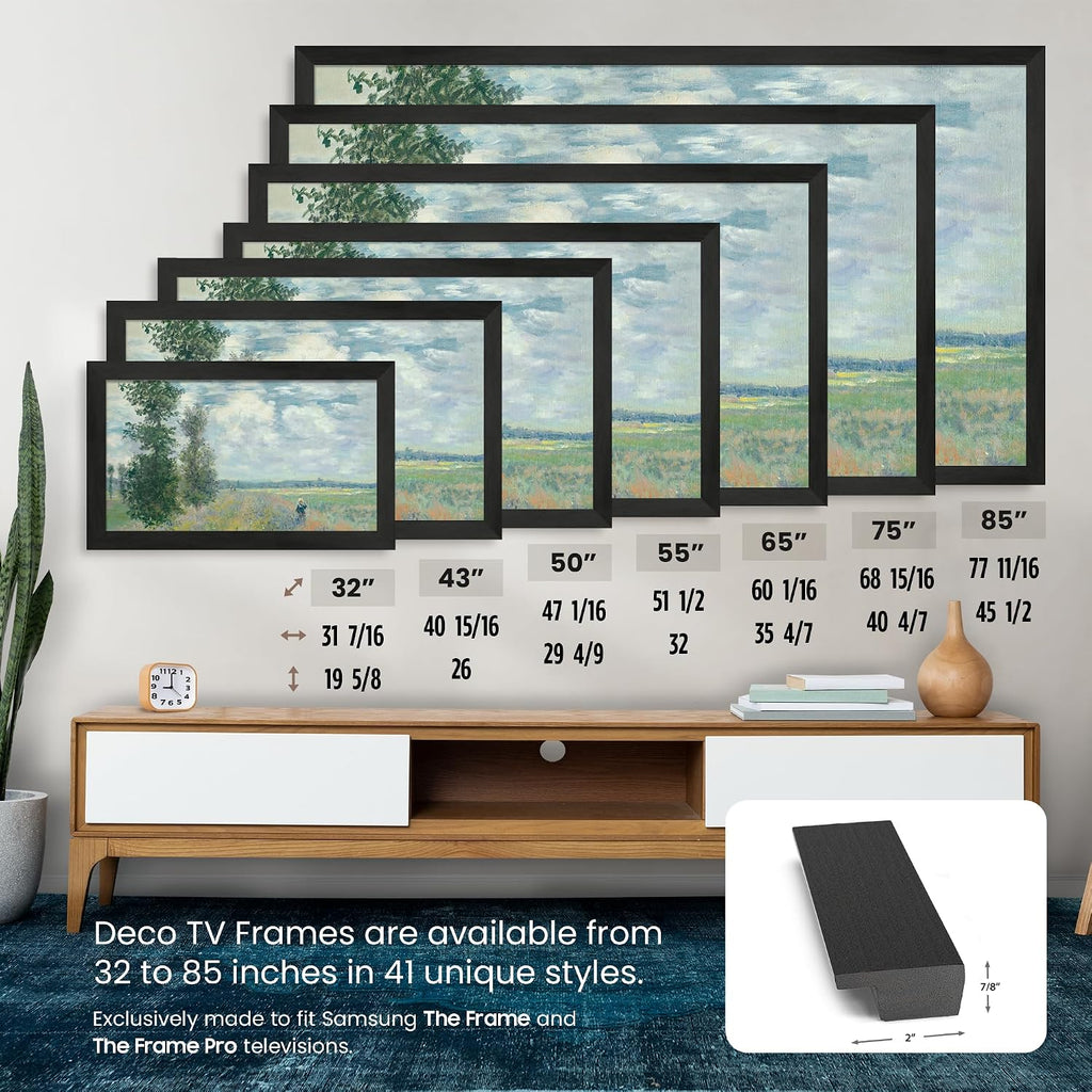 Museum Espresso 65' Slim Deco TV Frame - Compatible ONLY with Samsung The Frame TV and Pro TVs (Fits 2021-2026, LS03A, LS03B,LS03C,LS03D,LS03FA,LS03FW)