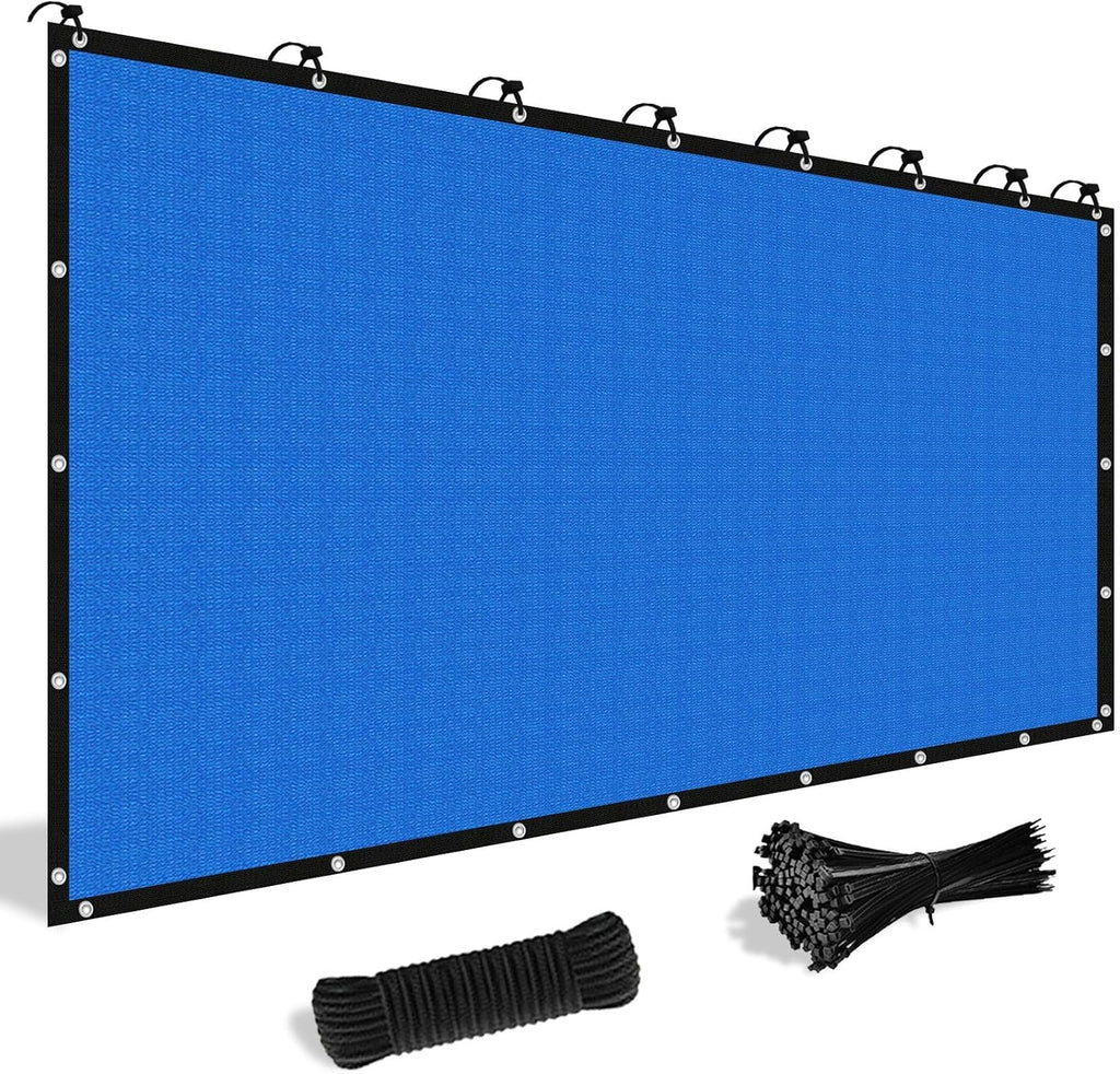 Shade&Beyond Customized Size 90% Sun Shade Cloth with Grommets, 12' X 20' Pergola Shade Cover Canopy, Mesh Tarp Sun Screens for Patio, Outdoor, Garden, Backyard GN02, Blue