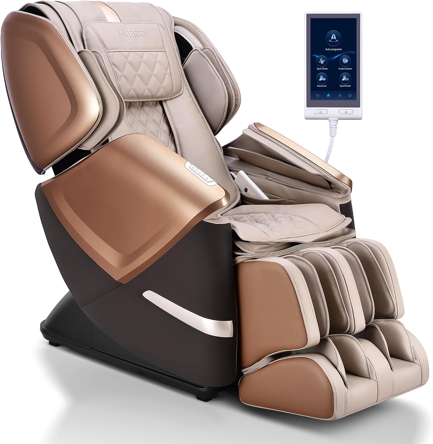 MYNTA 2025 4D Massage Chair for Full Body, 4D+2D Dual Mechanism with Waist & Shawl Heating, Zero Gravity Recliner Foot & Calf Massage, Extended SL-Track, Music Sync with Hi-Fi Bluetooth Speaker
