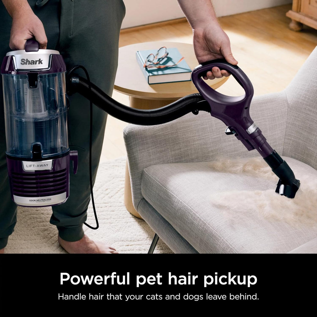 SHARK R-ZD550 Lift-Away with PowerFins HairPro & Odor Neutralizer Technology Upright Multi Surface Vacuum, Mauve - Certified (Renewed)