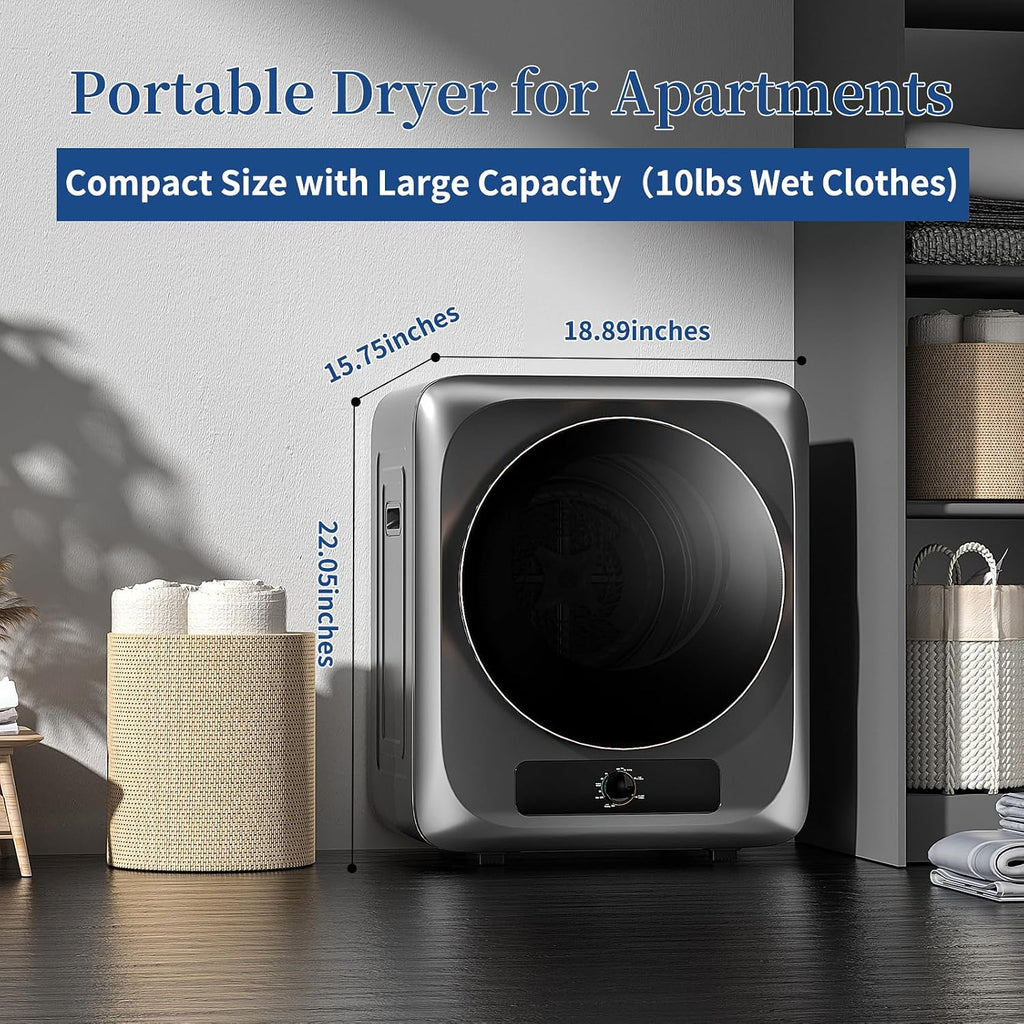 VCJ Portable Washing Machine and Dryer Set, 20lbs Fully Automatic Washer and 10lbs Portable Dryer with Stainless Steel Tub, Compact Washer and Dryer Combo for Apartment, RV, Dorm