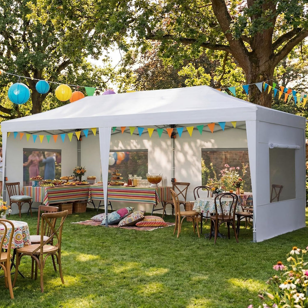 Quictent 10x20 Pop up Canopy with Sidewalls Easy up Canopy Tent Instant Shelter with Windows for Outdoor Events Parties Weddings Commercials Vendors
