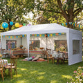 Quictent 10x20 Pop up Canopy with Sidewalls Easy up Canopy Tent Instant Shelter with Windows for Outdoor Events Parties Weddings Commercials Vendors