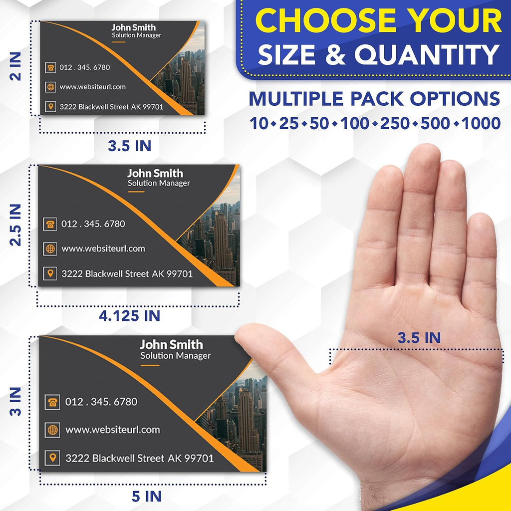 Magnet Me Up Customizable Business Card Magnet Pack-100 Count -4.125'x2.5'-Heavy-Duty 30 Mil Thick Strong Hold- Personalized Magnets for Businesses, Advertising, Branding & Gifts-Upload Image & Text