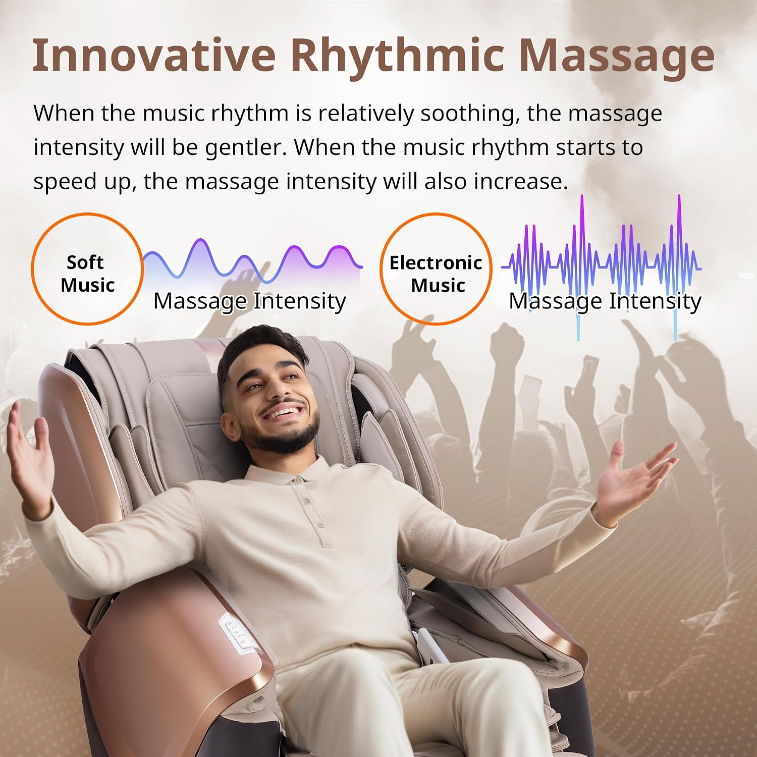 MYNTA 2025 4D Massage Chair for Full Body, 4D+2D Dual Mechanism with Waist & Shawl Heating, Zero Gravity Recliner Foot & Calf Massage, Extended SL-Track, Music Sync with Hi-Fi Bluetooth Speaker