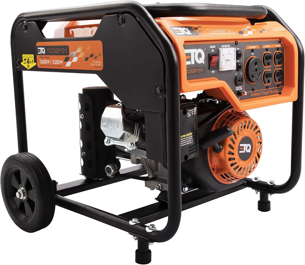 ETQ-13 Tough Quality 3600-Watt Gas Powered Generator, Extremely Quiet- CARB Compliant