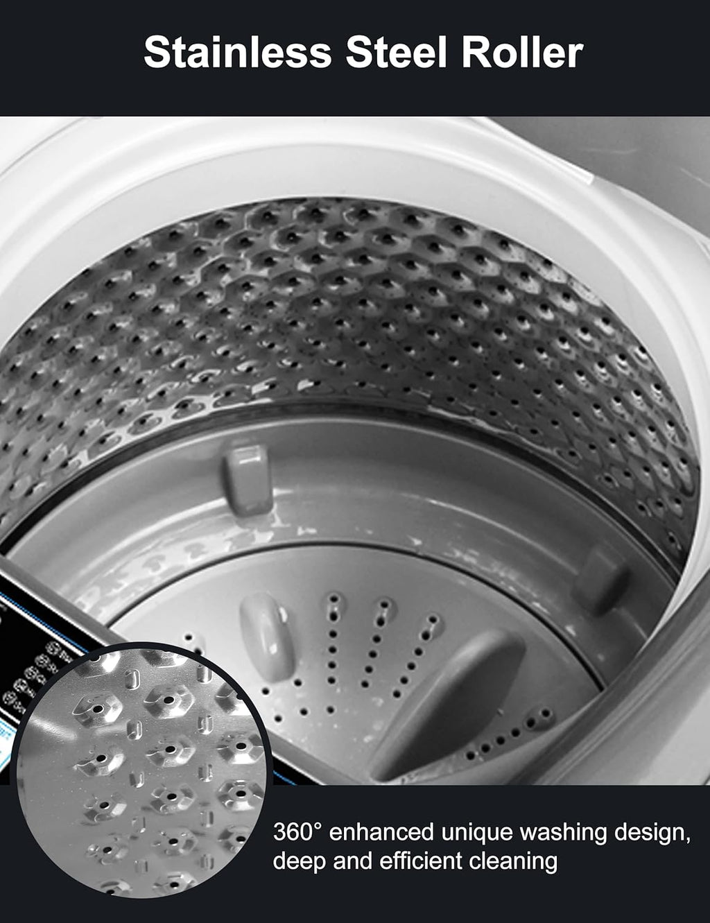 Portable Washing Machine - Compact 2.0 Cu.ft Portable Washer, Full-Automatic Top Loader for Space Saving, Ideal for Apartments, Homes, and Dorms, 10 Wash Cycles, Low Noise, IPX4 with Drain Pump