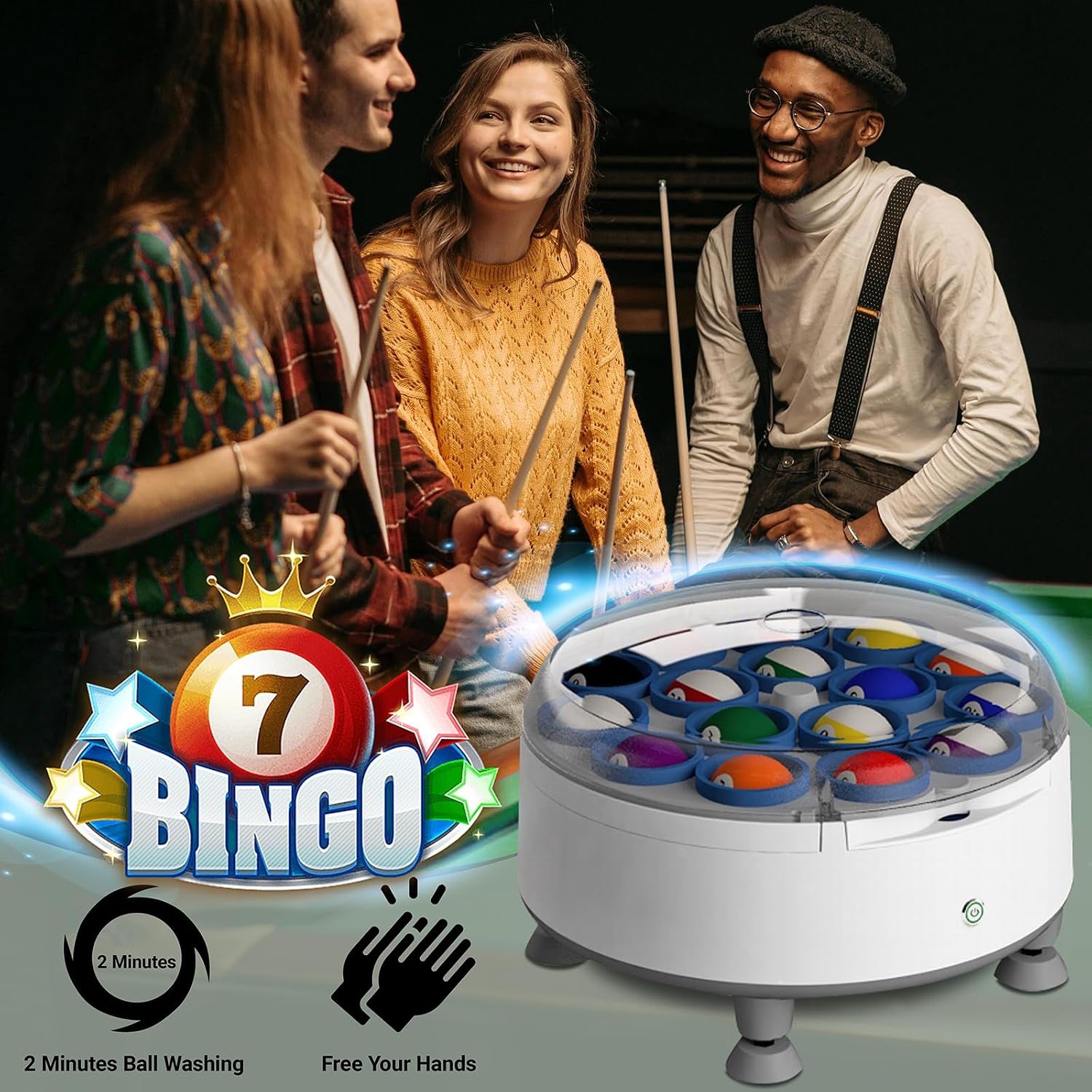 Pool Ball Cleaner Pool Ball Polishing Cleaning Machine Billiard Ball Cleaner Electronic Pool Balls Polishing for 16 Billiard and Snooker Balls 110V 180V