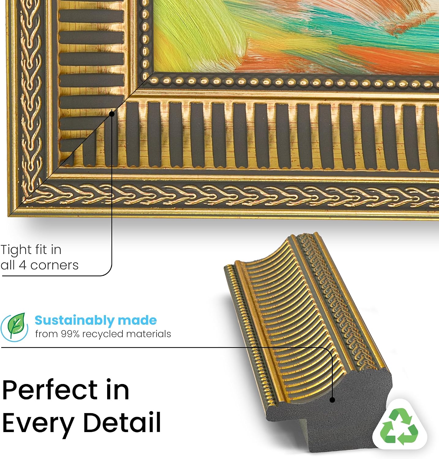 Empire Gold 75' Slim Deco TV Frame - Compatible ONLY with Samsung The Frame TV and Pro TVs (Fits 2021-2026, LS03A, LS03B,LS03C,LS03D,LS03FA,LS03FW)