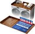 OfficeSimpli Washer Dryer Countertop, Made in USA, Non-Slip Pads, Laundry Room Wood Topper, Washer Dryer Cover for Top, Laundry Countertop, Laminate Finish (California Walnut, Standard (27.5' x 54'))