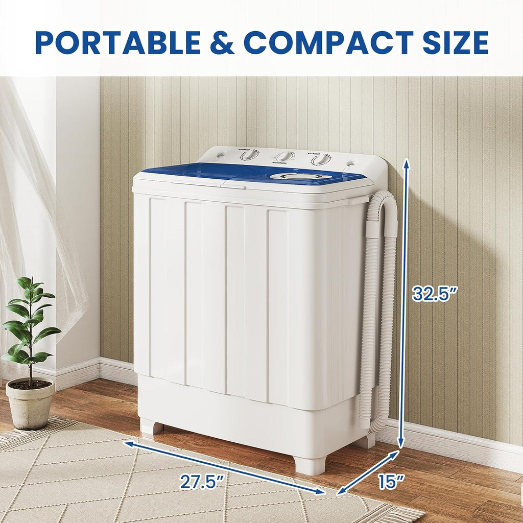 30Lbs Portable Washing Machine, 20Lbs Washer and 10Lbs Spin Dryer Combo for Apartments, Dorms, RVs