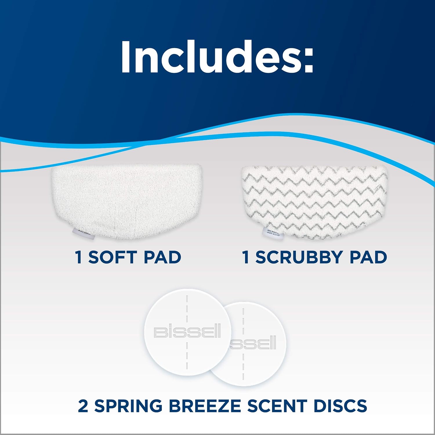 Bissell PowerFresh Deluxe 1806 Steam Mop for Tile, Hardwood & Sealed Floors w/Built‑in SpotBoost Brush, Fast 30‑Second Warm‑Up, Variable Steam Levels, Fresh Scent Discs Compatible