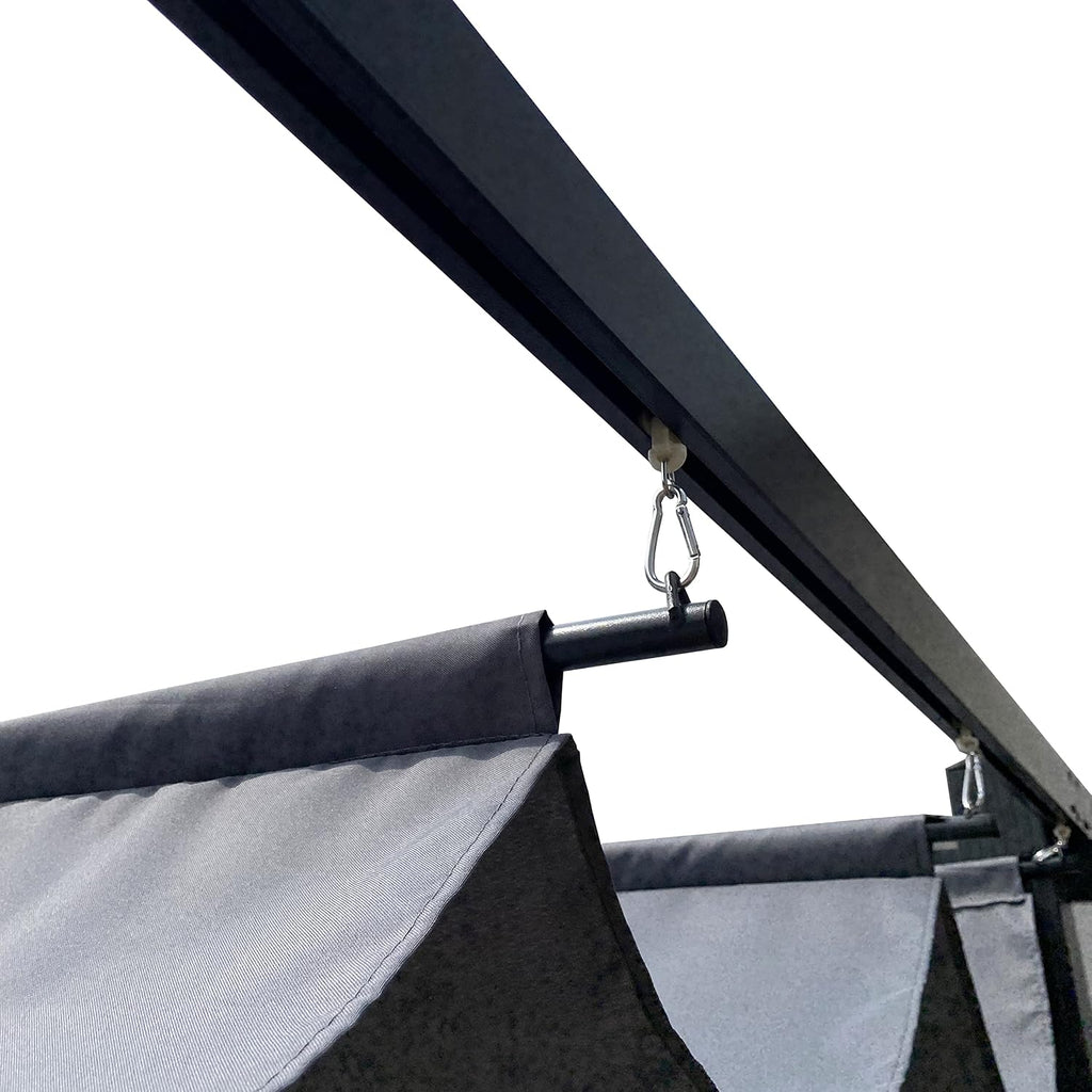 Retractable Pergola Canopy Waterproof, Pergola Replacement Canopy for 10x13 FT Pergola, Durable and Sun-Protection Pergola Shade Cover for Shade and Rain (Gray)