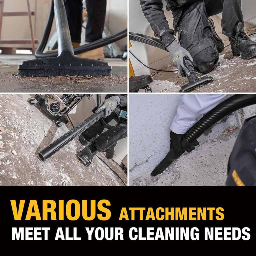 DEWALT 5 Gal Stealthsonic Shop Vacuum Wet and Dry, Ultra-Quiet Stainless Steel Shop Vac, 4 HP Heavy-Duty Vacuum Cleaner with Complete Accessory Kit and 6 Dust Bages for Home, Workshop, Garage, Car