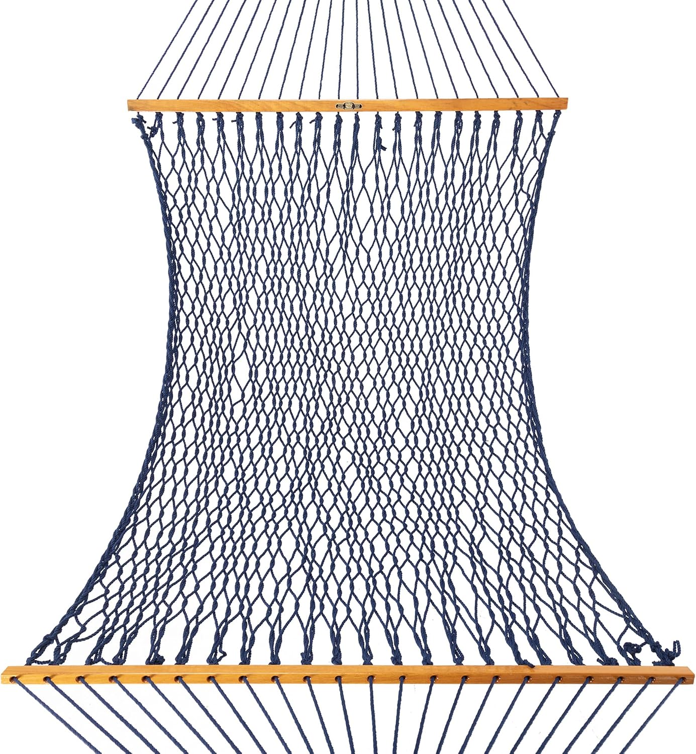 Original Pawleys Island Large Navy DURACORD Rope Hammock with Extension Chains & Tree Hooks, Handcrafted in The USA, 450 LB Weight Capacity, 13 ft. x 55 in.