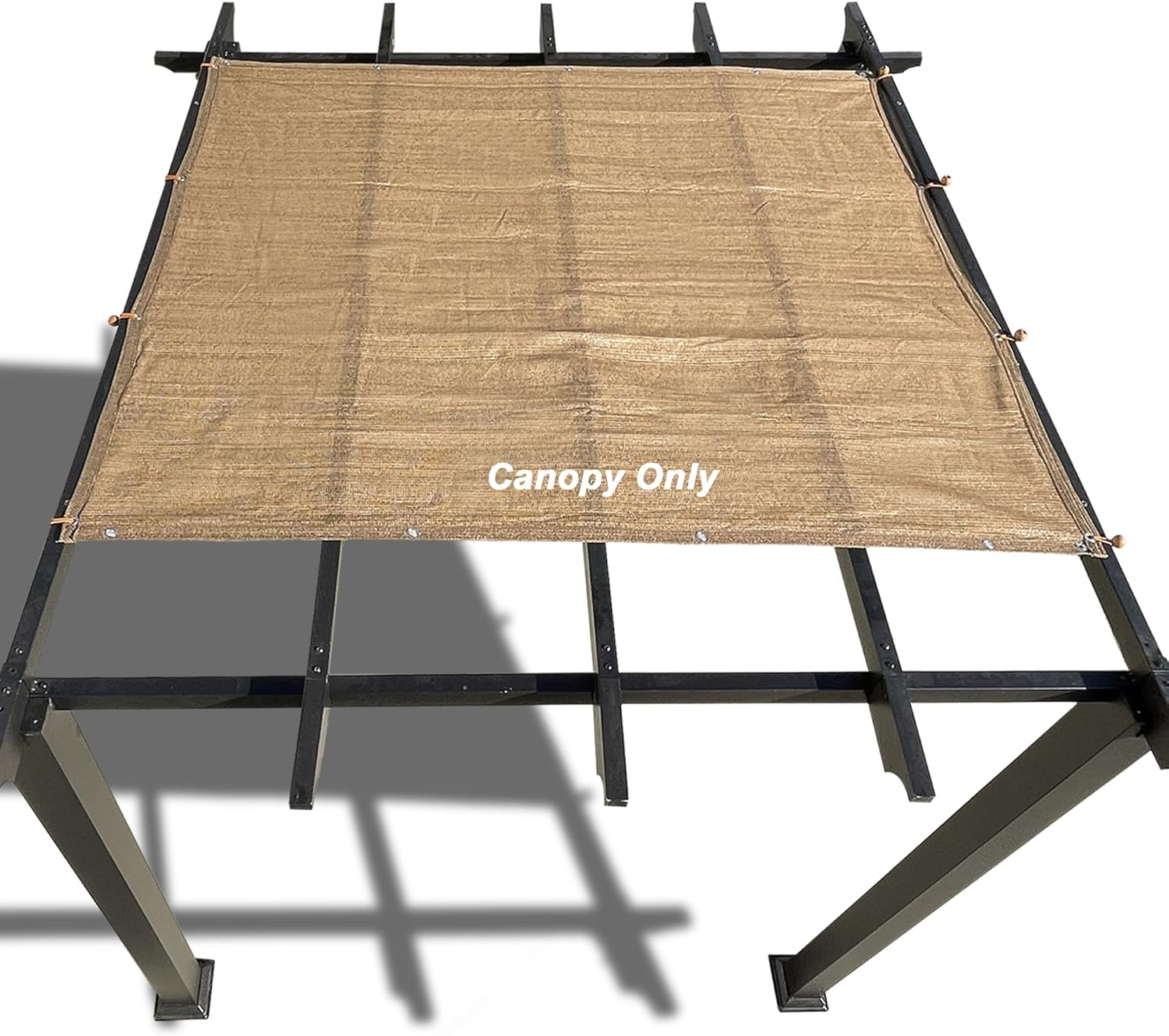 Alion Home Outdoor Pergola Sun Shade Cover Cloth Patio Canopy HDPE Permeable with Grommets (12' x 20', Walnut)