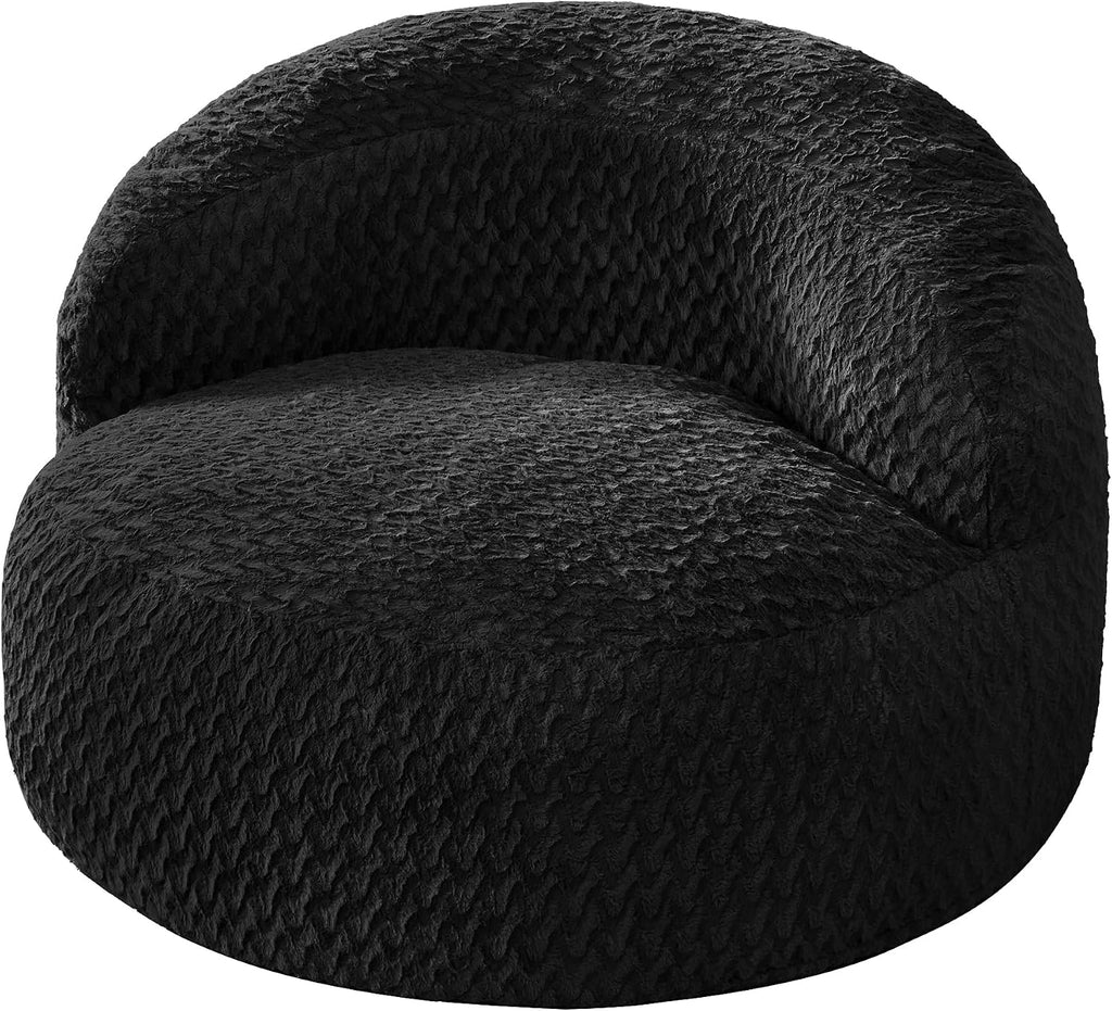 Hobestluk Bean Bag Chair Giant Bean Bag Chairs for Adults Big Bean Bag Chair with Memory Foam Filler Adults Large Beanbag with Faux Fur Cover for Bedroom (Chevron Black,Oversize)