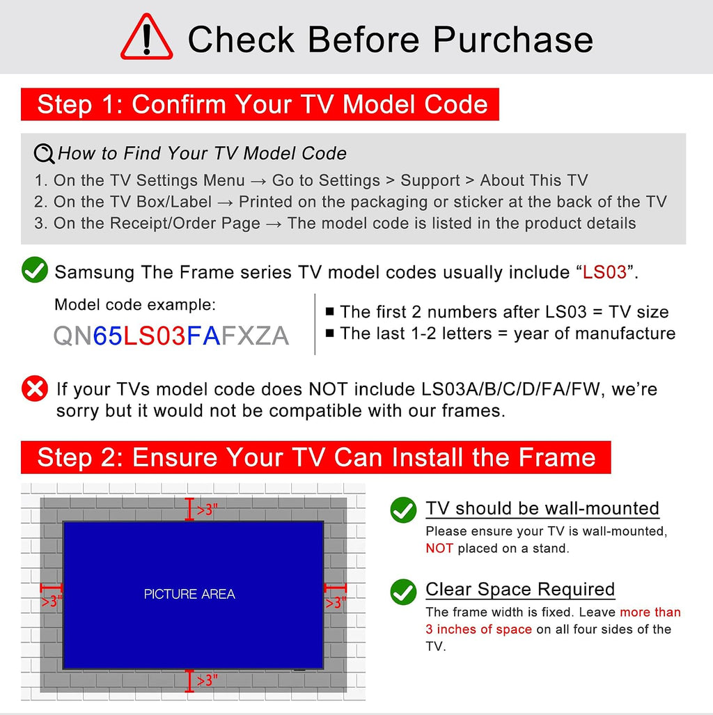 Elegant Vintage-Style TV Frame (DEEP GOLD, 50') - Compatible ONLY with Samsung The Frame TV and Pro TVs (Fits 2021-2026, LS03A, LS03B,LS03C,LS03D,LS03FA,LS03FW)