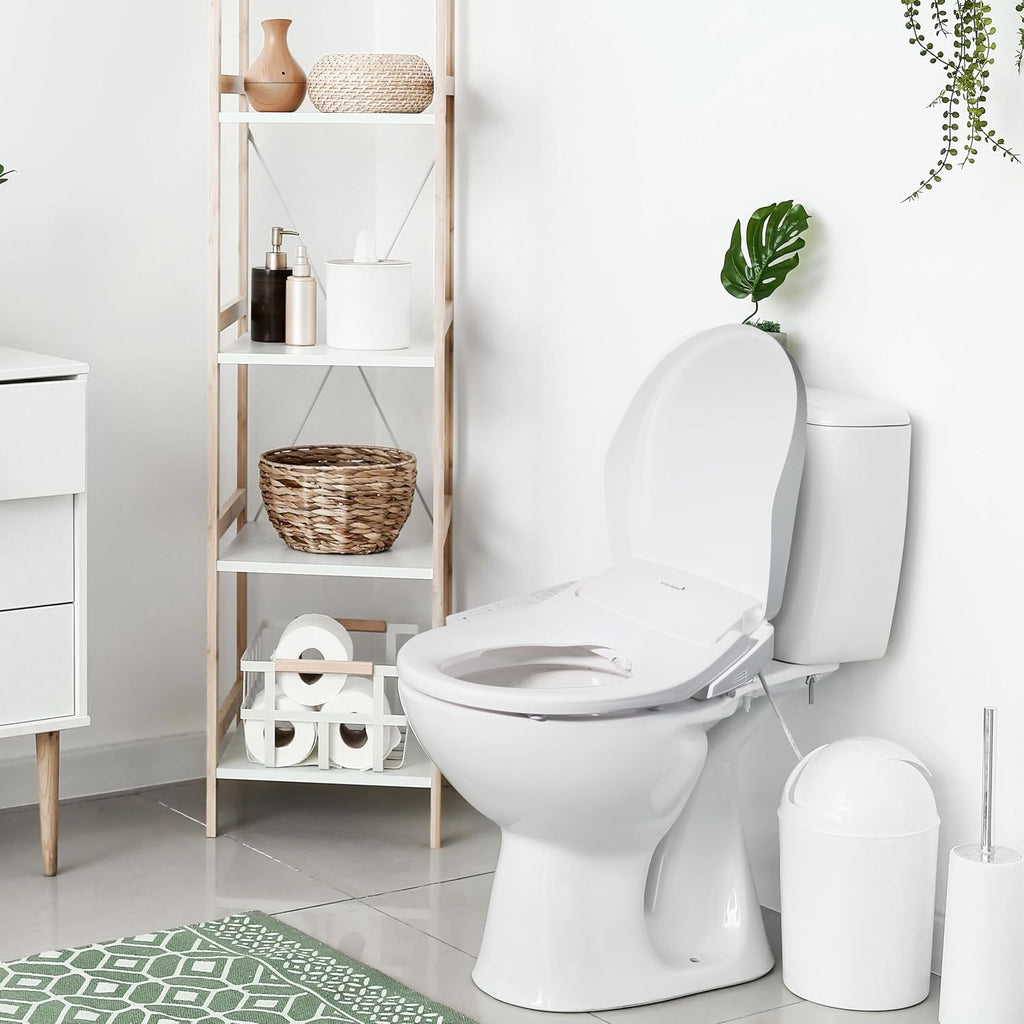 SmartBidet® SB-2600 Electric Smart Bidet™ Seat Unlimited Hot Water - Electronic Heated Toilet Seat with Warm Air Dryer and Temperature Controlled Wash Functions - Elongated