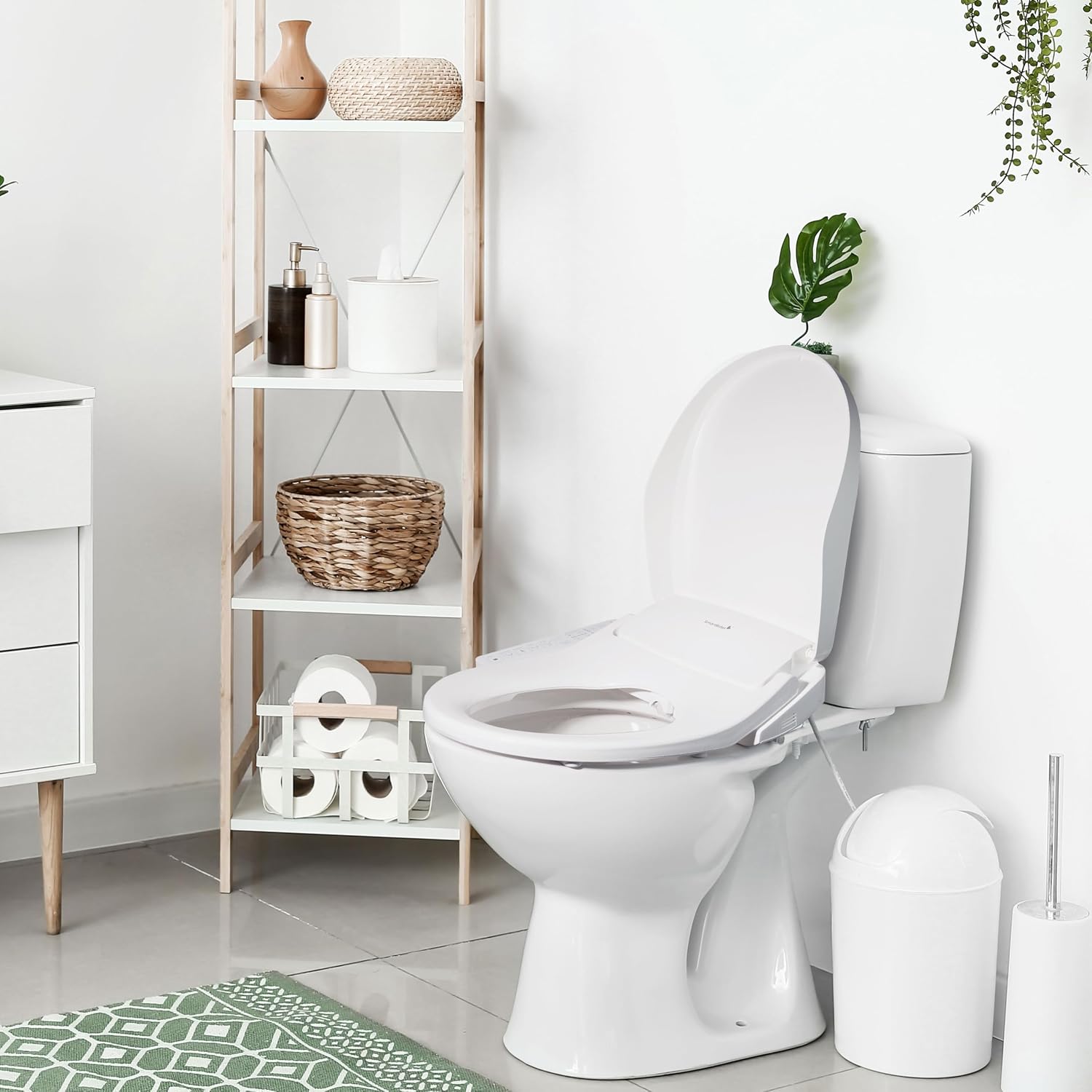 SmartBidet® SB-2600 Electric Smart Bidet™ Seat Unlimited Hot Water - Electronic Heated Toilet Seat with Warm Air Dryer and Temperature Controlled Wash Functions - Elongated