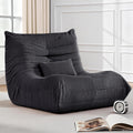 Bean Bag Chair for Adults, Giant Bean Bag Chairs with Lumbar Pillow, Oversized Corduroy Memory Foam Boneless Chair with High-Rebound, Lazy Floor Sofa for Reading Gaming Living Room Bedroom, Grey