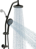 BRIGHT SHOWERS Rain Shower Head with Handheld Combo, Dual Shower System with Slide Bar, Adjustable Height, Brass Slide Bar & Diverter, 60 Inch Stainless Steel Hose, Oil Rubbed Bronze