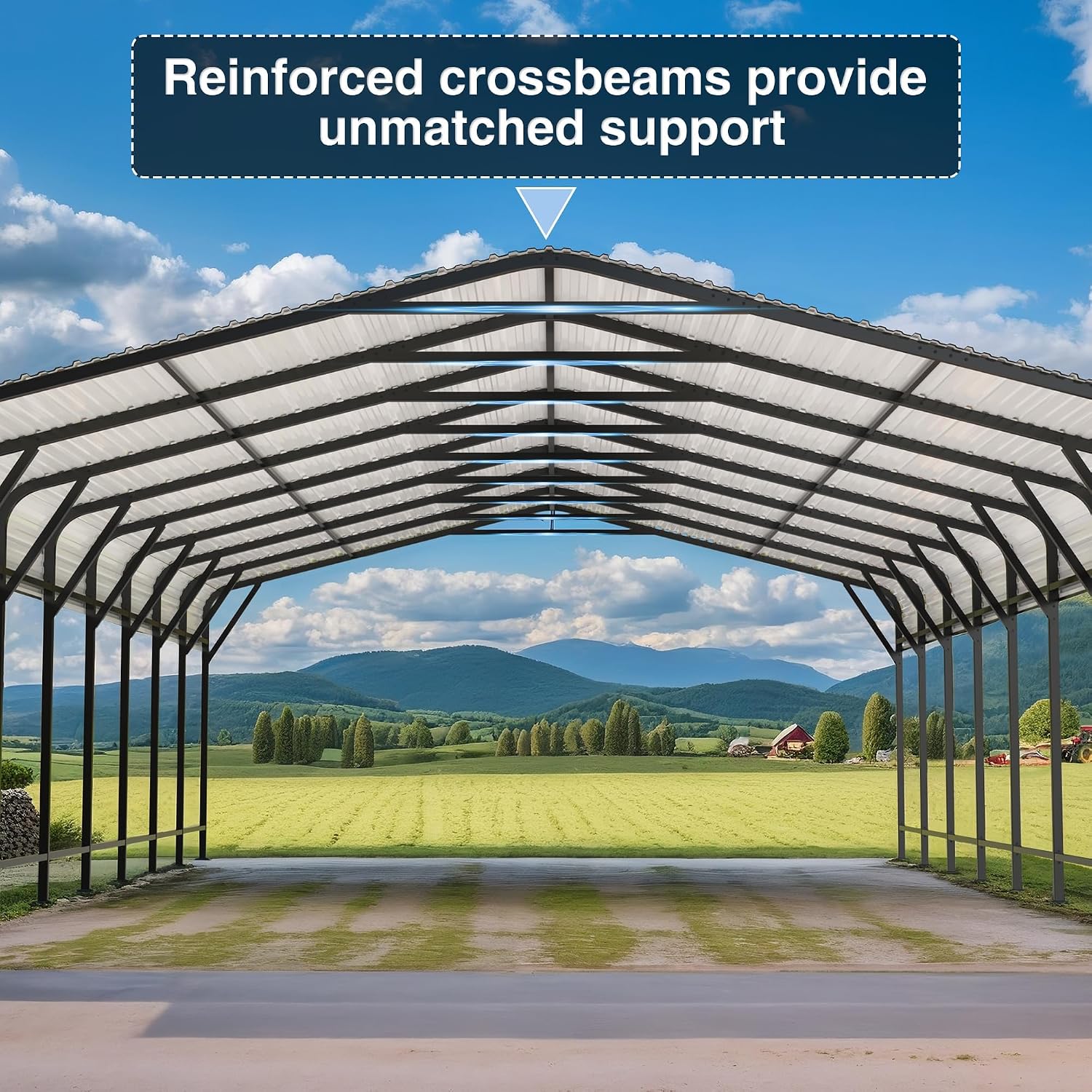 AirWire 20x40 FT Metal Carport, Heavy Duty Car Port Canopy with Reinforced Base and Galvanized Steel Roof & Frame, 2 Car Garage Shelter for Car, Boats and Trucks