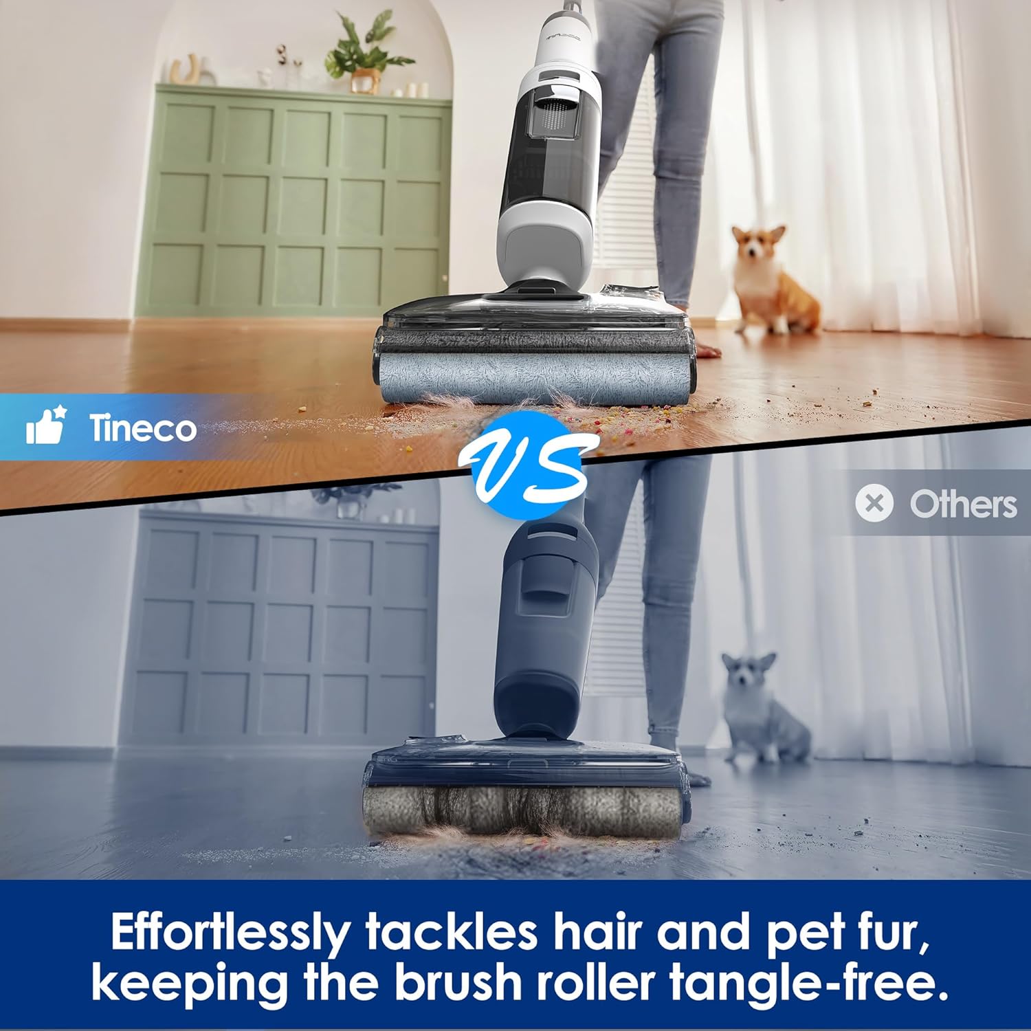 Tineco Floor ONE Stretch S6 Cordless Wet Dry Vacuum Cleaner & 30S Cordless Stick Vacuum Cleaner, 160W Suction, 60Min Runtime, 1L Larger Dustbin, ZeroTangle Brush, PureCyclone Tech, LED Headlight, Whit