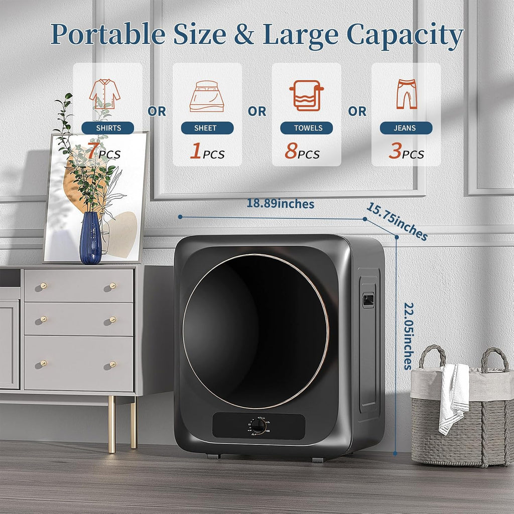 Zynkez 18Lbs Washer and 10Lbs Dryer Combo, Full Automatic Portable Laundry Set with 7 Wash Programs, 5 Dry Modes, Stainless Steel Tub, Compact for Apartments, Dorms, RVs