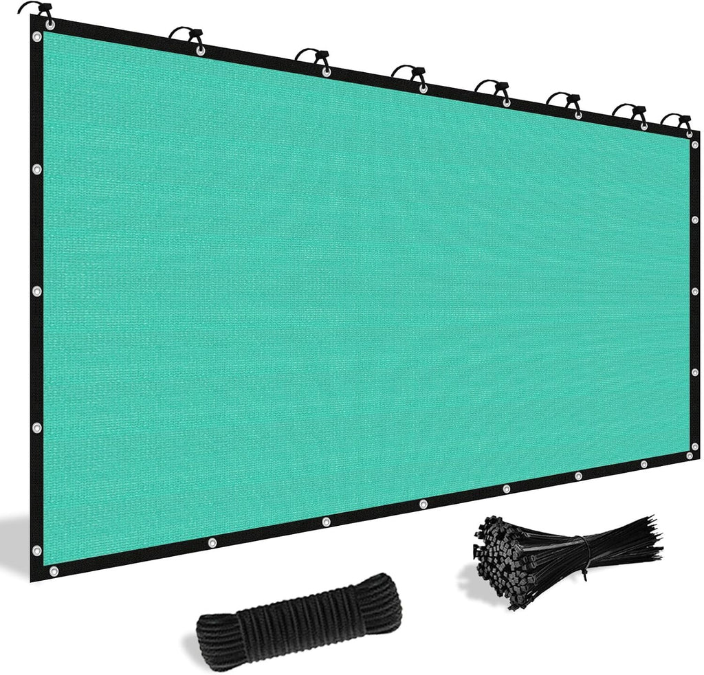 Shade&Beyond Customized Size 90% Sun Shade Cloth with Grommets, 12' X 20' Pergola Shade Cover Canopy, Mesh Tarp Sun Screens for Patio, Outdoor, Garden, Backyard GN08, Turquoise