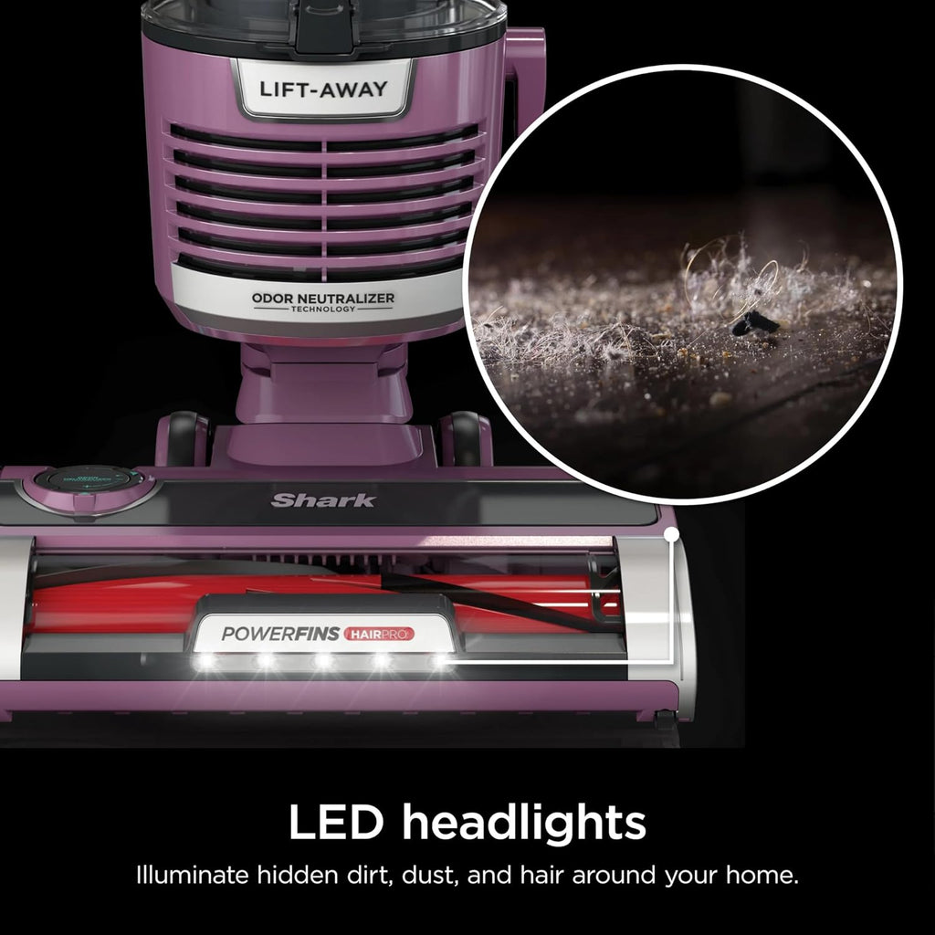 SHARK R-ZD550 Lift-Away with PowerFins HairPro & Odor Neutralizer Technology Upright Multi Surface Vacuum, Mauve - Certified (Renewed)