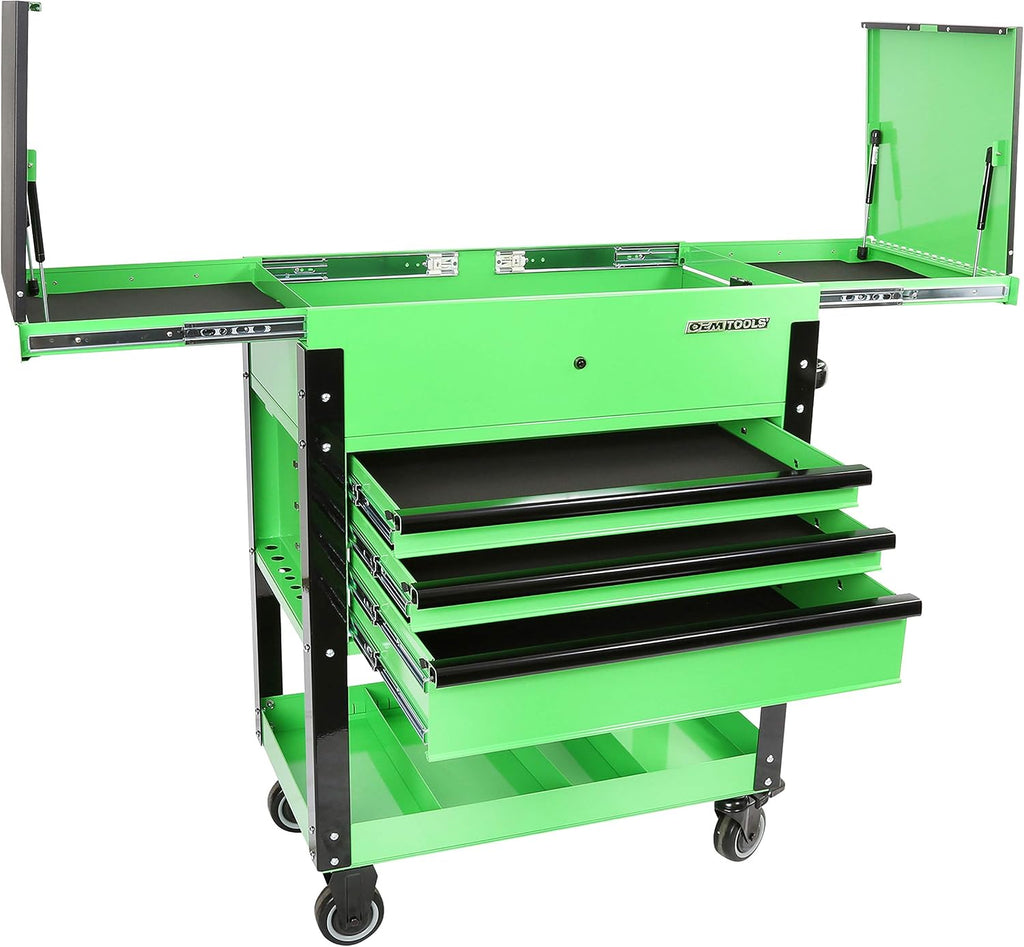 OEMTOOLS 24731 Automotive Rolling Tool Cart with Drawers, Gifts for Men, Dad Gifts, Mechanics Rolling Tool Chest, Secure Locking System, Integrated Power Strip, Heavy Duty Steel Construction