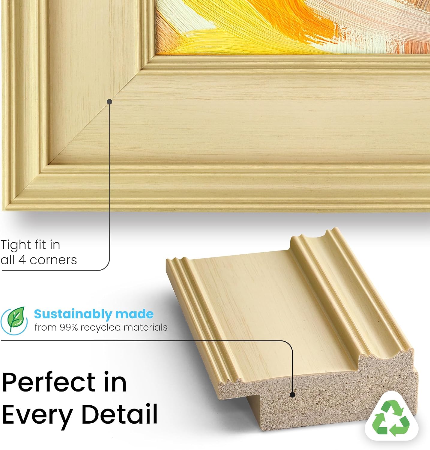 Antique White 43' Premiere Deco TV Frame - Compatible ONLY with Samsung The Frame TVs (Fits 2021-2026, LS03A, LS03B, LS03C, LS03D, LS03FA)