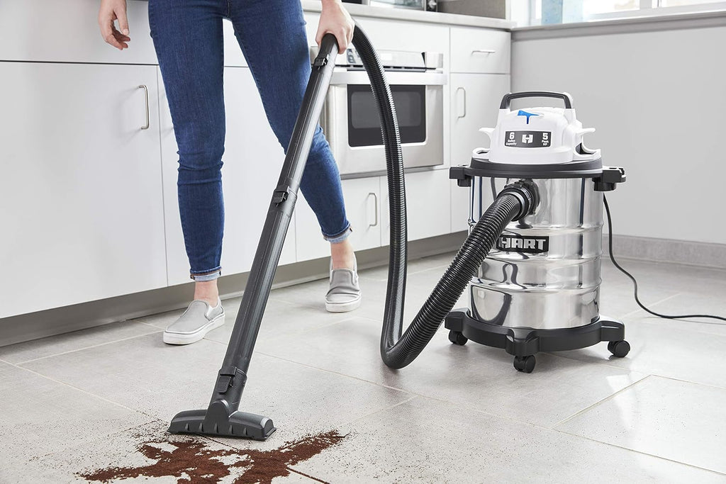 6 Gallon Stainless Steel Wet & Dry Vacuum 5.0 Peak HP