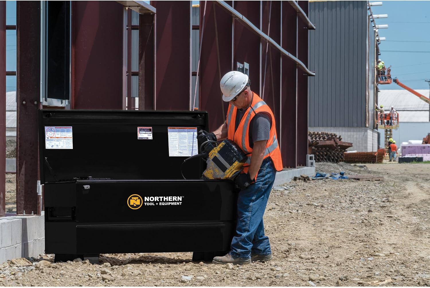 Northern Tool + Equipment. Jobsite Box, Black, 48in.W x 24in.D x 28in.H, Model# 2048-NTE (60 Inches)