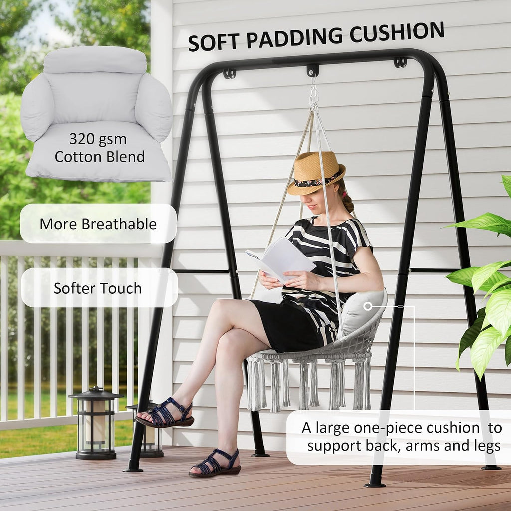 Hammock Hanging Swinging Chair, for Bedroom, Porch, Hanging Chair, Hammock Chair Swing Chair for Bedroom, Patio, Balcony,Swing Chair with Hanging, Chair for Bedroom Indoor Outdoor 31.5' W x 23.6' D